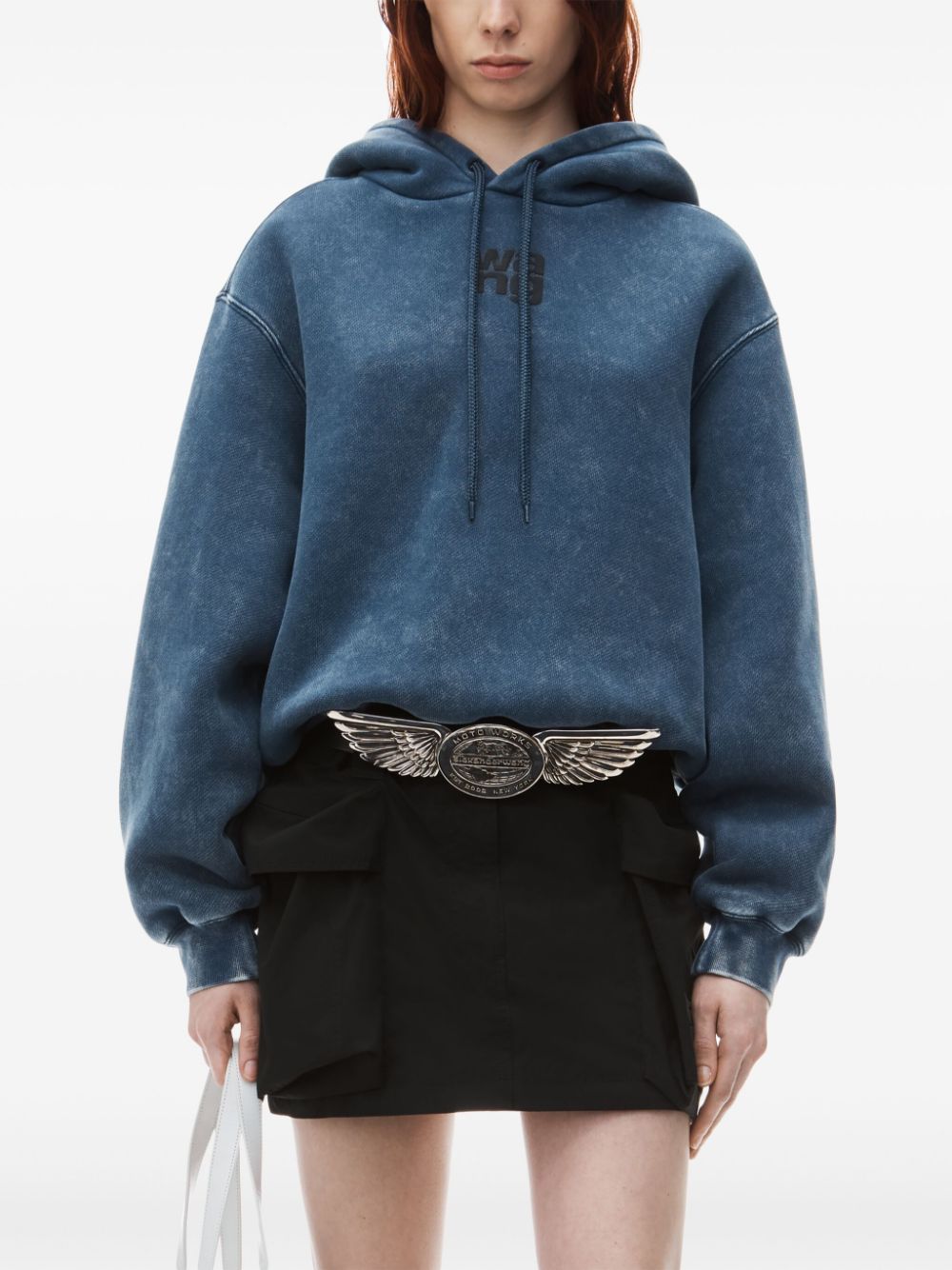 Affordable Alexander Wang Puff logo-applique hoodie Women