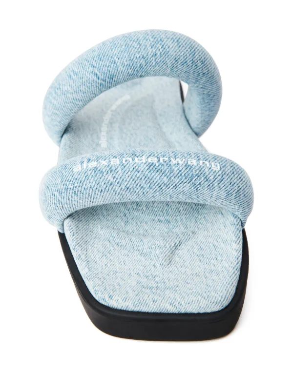 Alexander Wang Jay Flatform Denim Sandals | Blue | FARFETCH