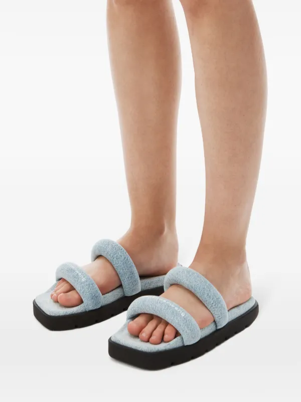 Alexander Wang Jay Flatform Denim Sandals | Blue | FARFETCH