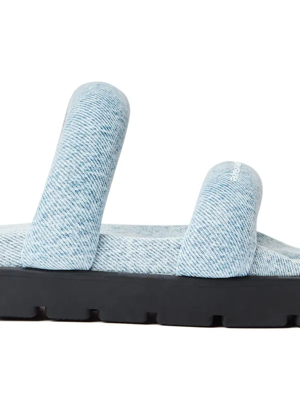 Alexander Wang Jay Flatform Denim Sandals | Blue | FARFETCH