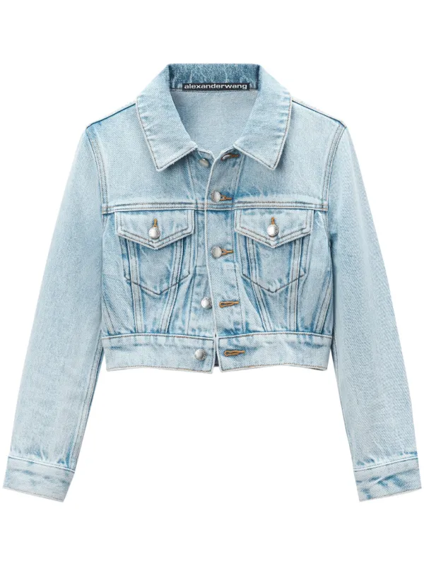 Alexander Wang Cropped Denim Jacket Farfetch