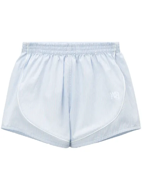 Alexander Wang logo-embroidered striped shorts