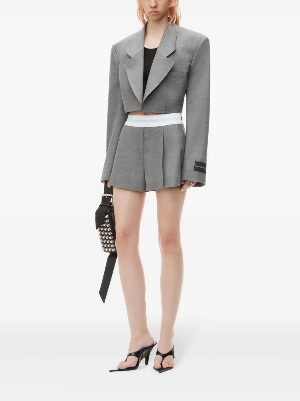 Alexander Wang ロゴ ハイウエスト　プリーツショートパンツ Alexander Wang ロゴ ハイウエスト プリーツショートパンツ