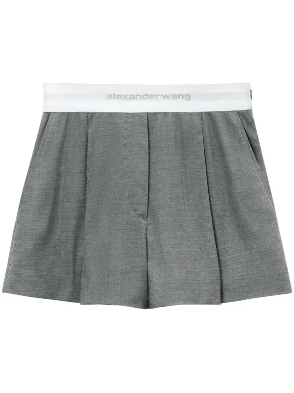 alexander wang ロゴショートパンツ Alexander Wang ロゴ ショートパンツ | グレー | FARFETCH JP