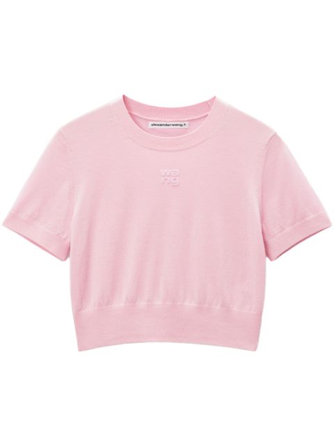 Alexander Wang logo-embossed knitted T-shirt Women