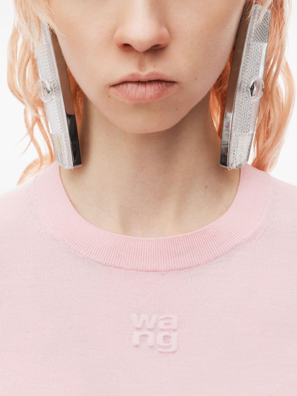 Alexander Wang logo-embossed knitted T-shirt Women