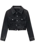 Alexander Wang cropped denim jacket - Grey
