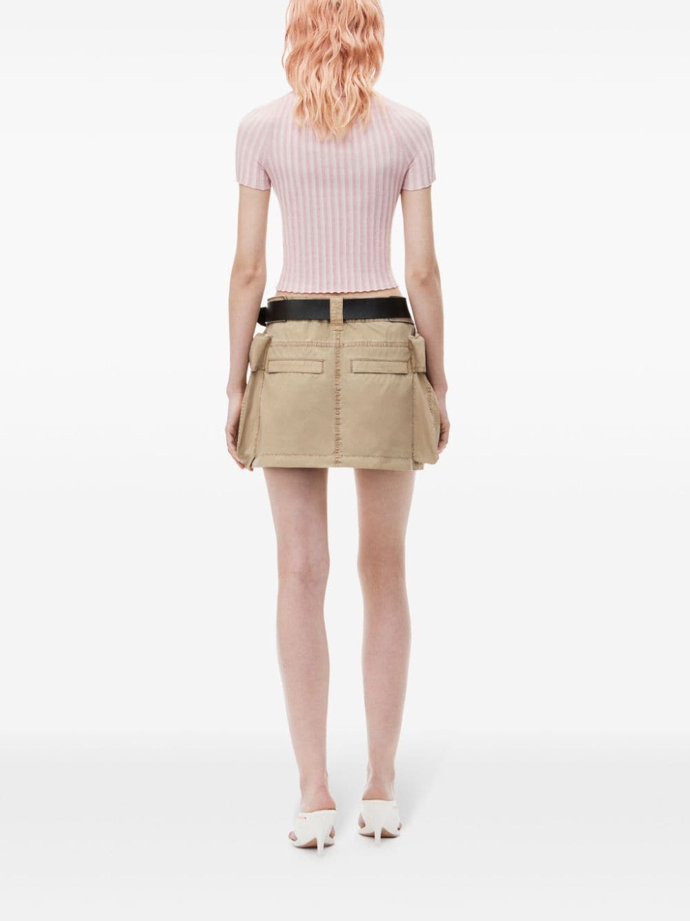 Shop Alexander Wang Ribbed-knit Polo Shirt In Pink