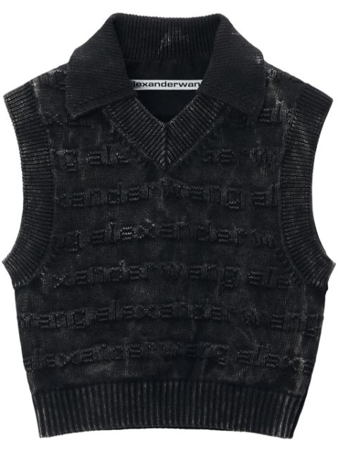 Cheap Alexander Wang logo-intarsia knitted vest Women