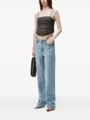 【Alexander Wang】ハイライズ ワイドレッグジーンズ レイヤード Alexander Wang レイヤード ワイドジーンズ | ブラック