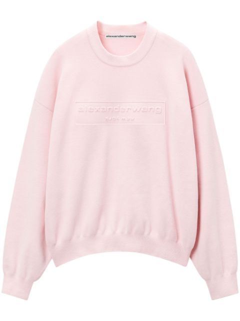 Affordable Alexander Wang logo-embossed crew-neck jumper Women