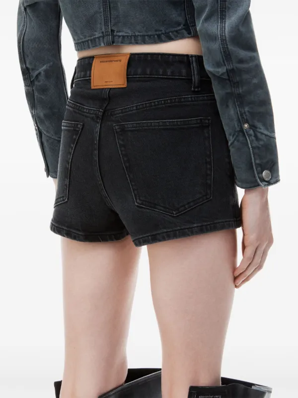Alexander Wang mid-rise Denim Skort | Black | FARFETCH