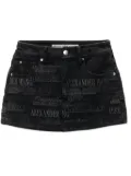 Alexander Wang logo-embroidered denim shorts - Black