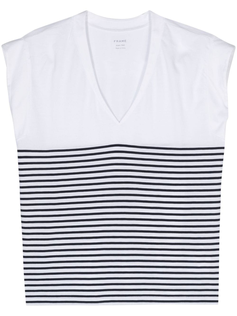 Frame Striped Cotton T-shirt In White