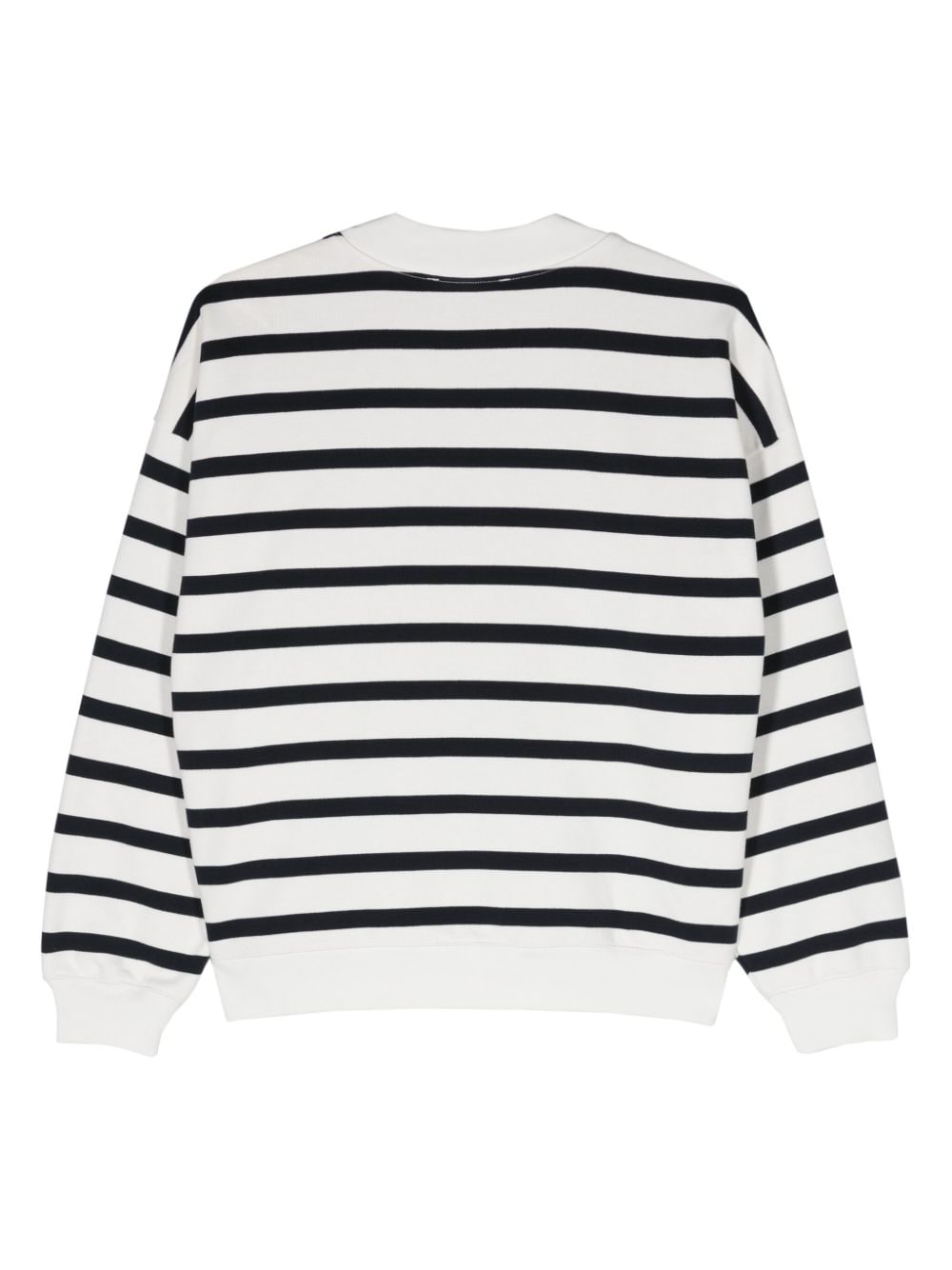 Shop Frame Striped Cotton-blend Sweatshirt In White