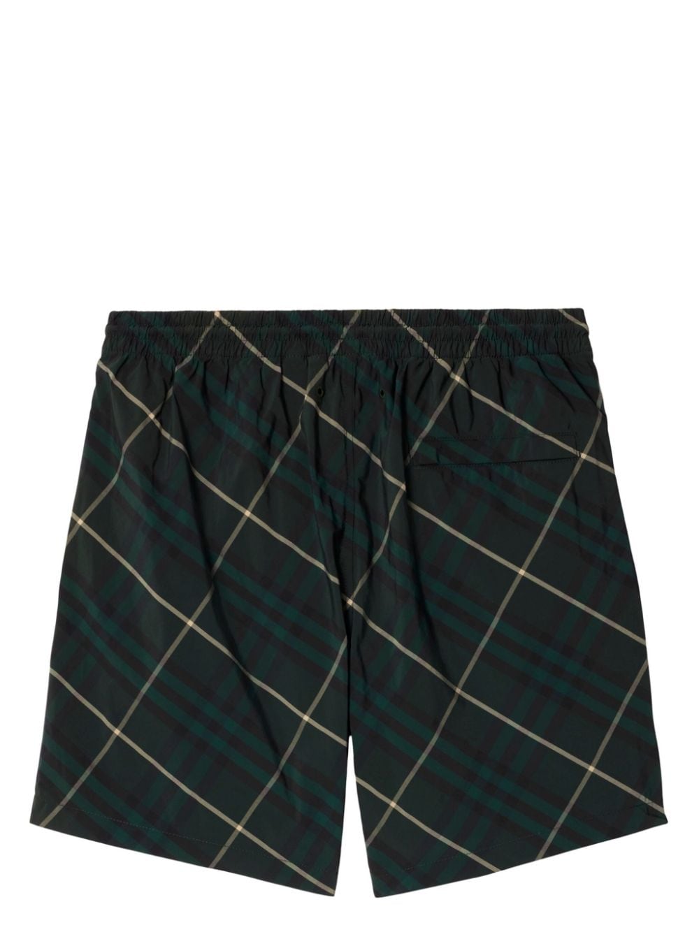 Shop Burberry Check-print Drawstring Swim Shorts In Black