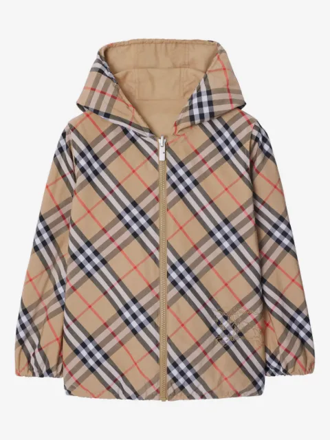 Burberry Kids reversible check-pattern cotton jacket