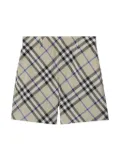Burberry Kids check-print cotton shorts - Grey