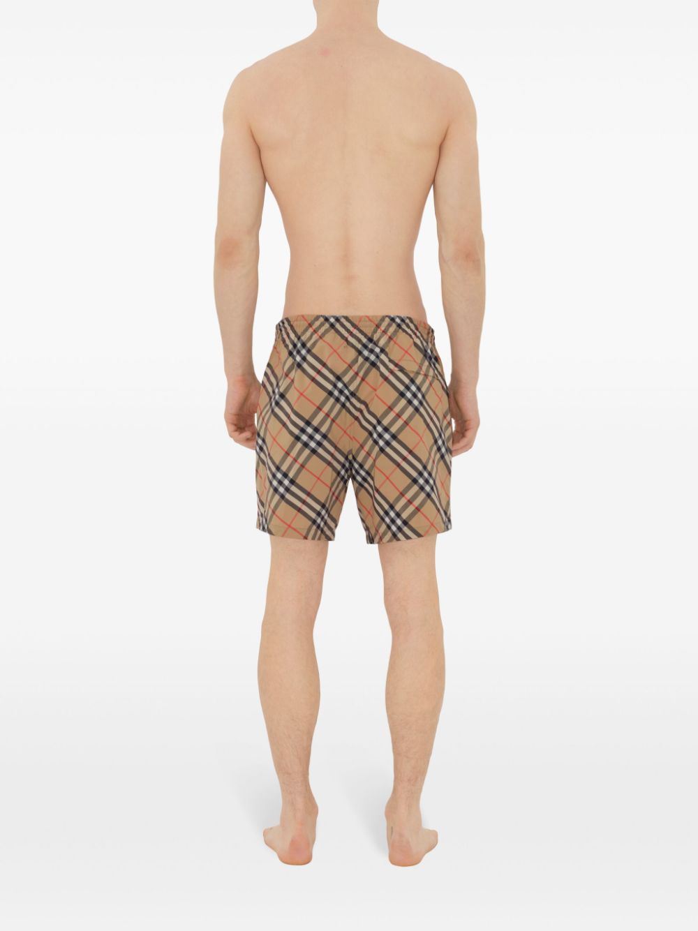 Affordable Burberry check-print drawstring swim shorts Men