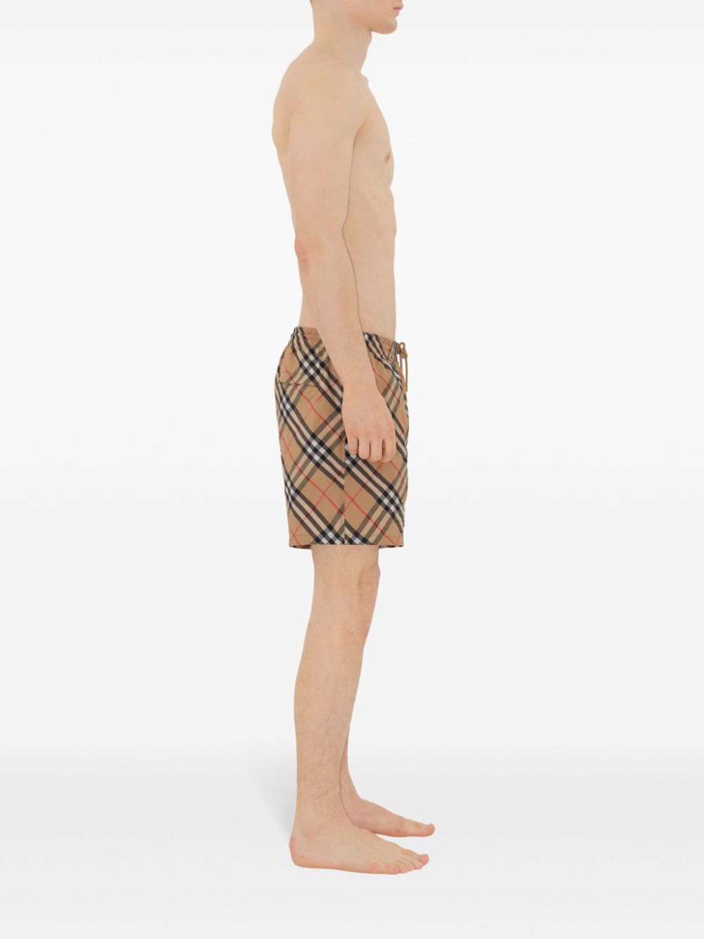 Affordable Burberry check-print drawstring swim shorts Men