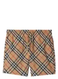 Burberry check-print drawstring swim shorts - Neutrals