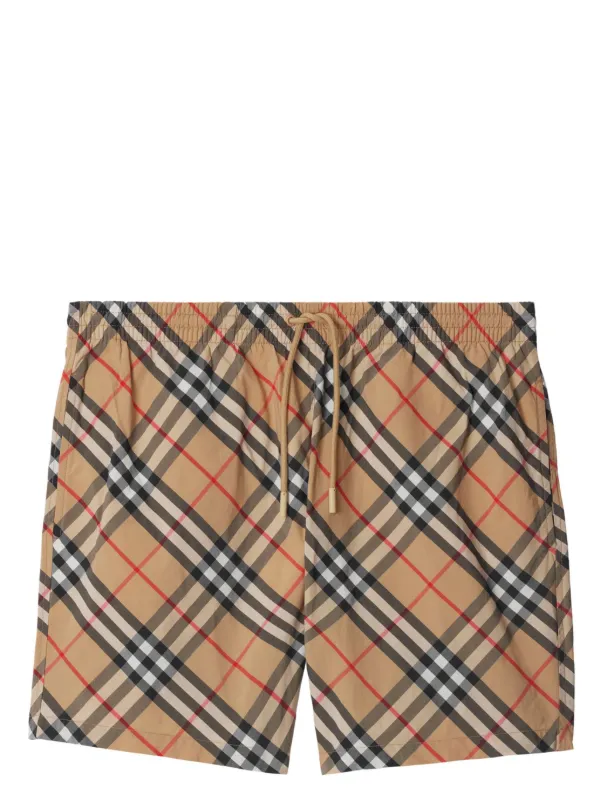 Burberry check print Drawstring Swim Shorts Neutrals FARFETCH ID