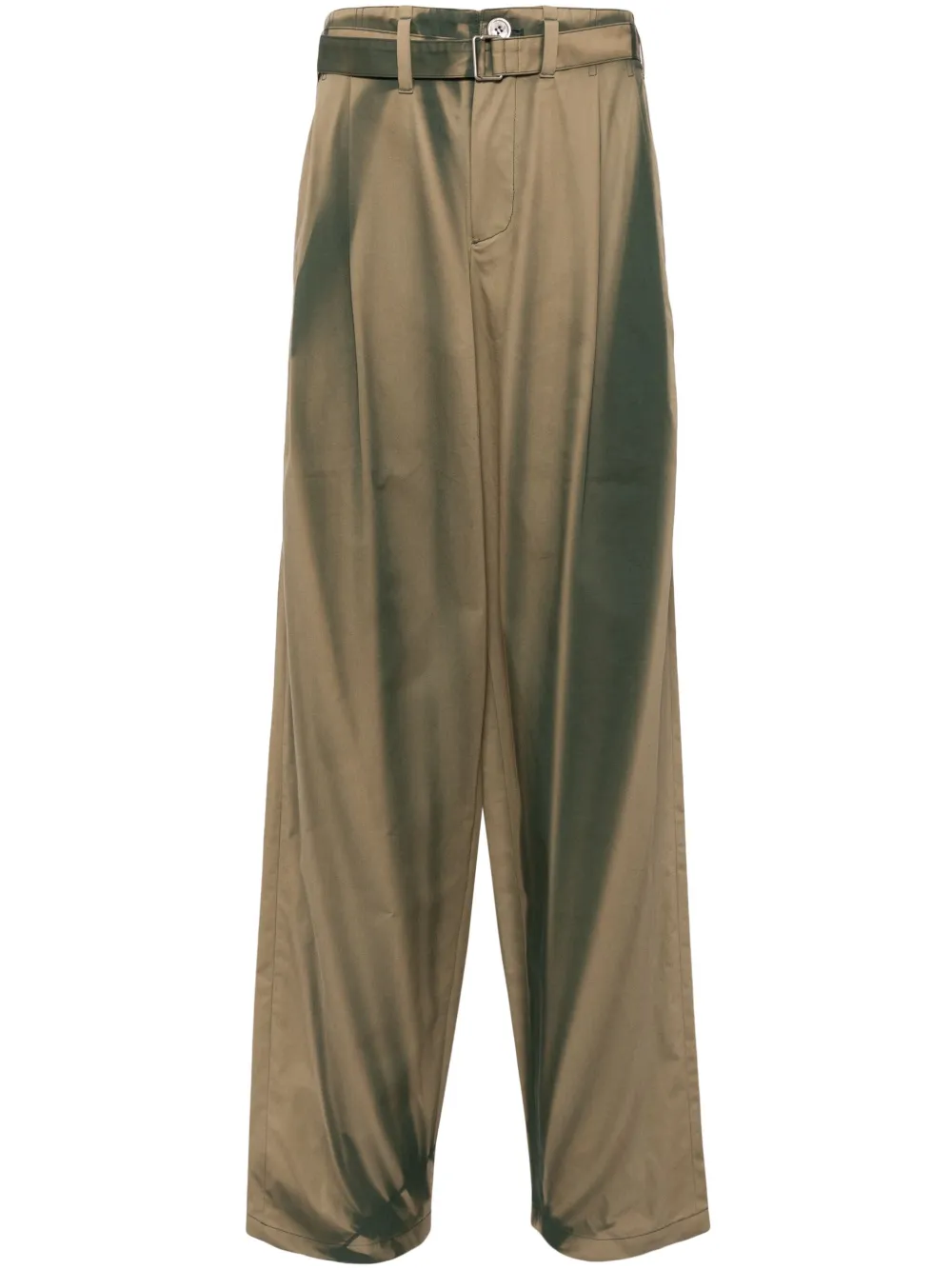 JiyongKim cotton wide leg pants | Green | Image 1