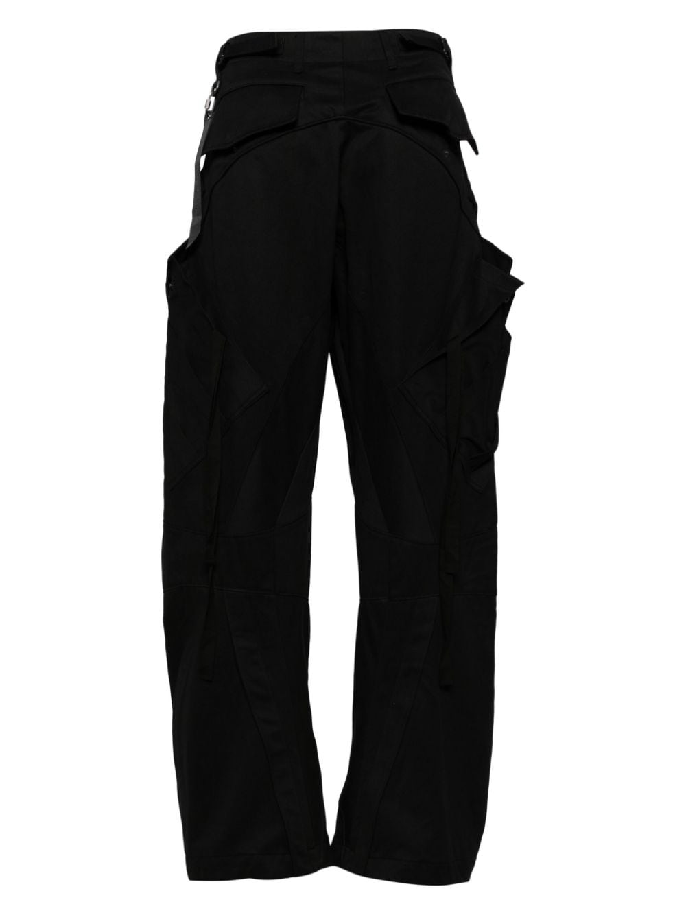 Shop Jiyongkim Curved Multi-pocket Trousers In Black