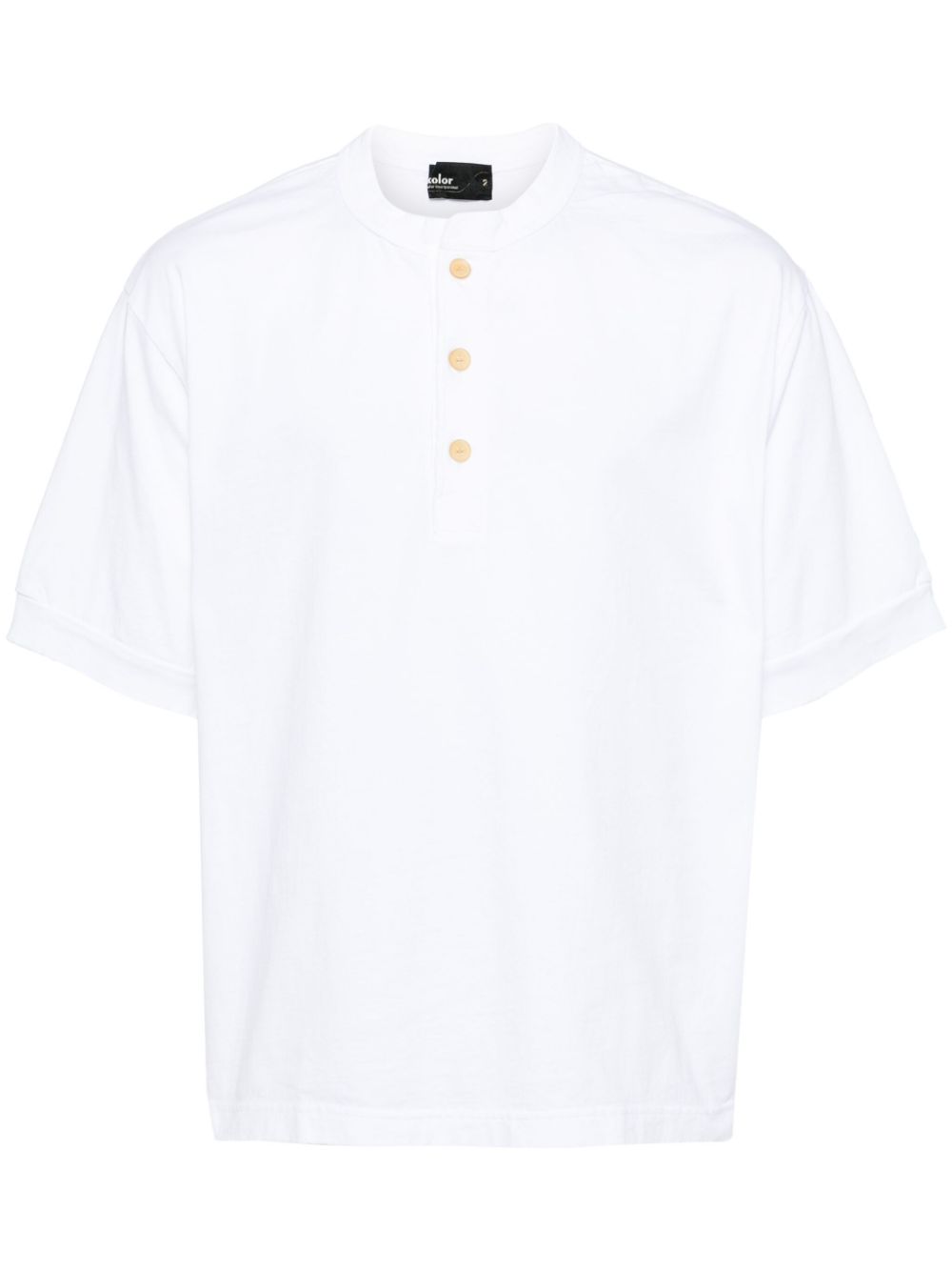 Kolor short-sleeve Henley T-shirt - White