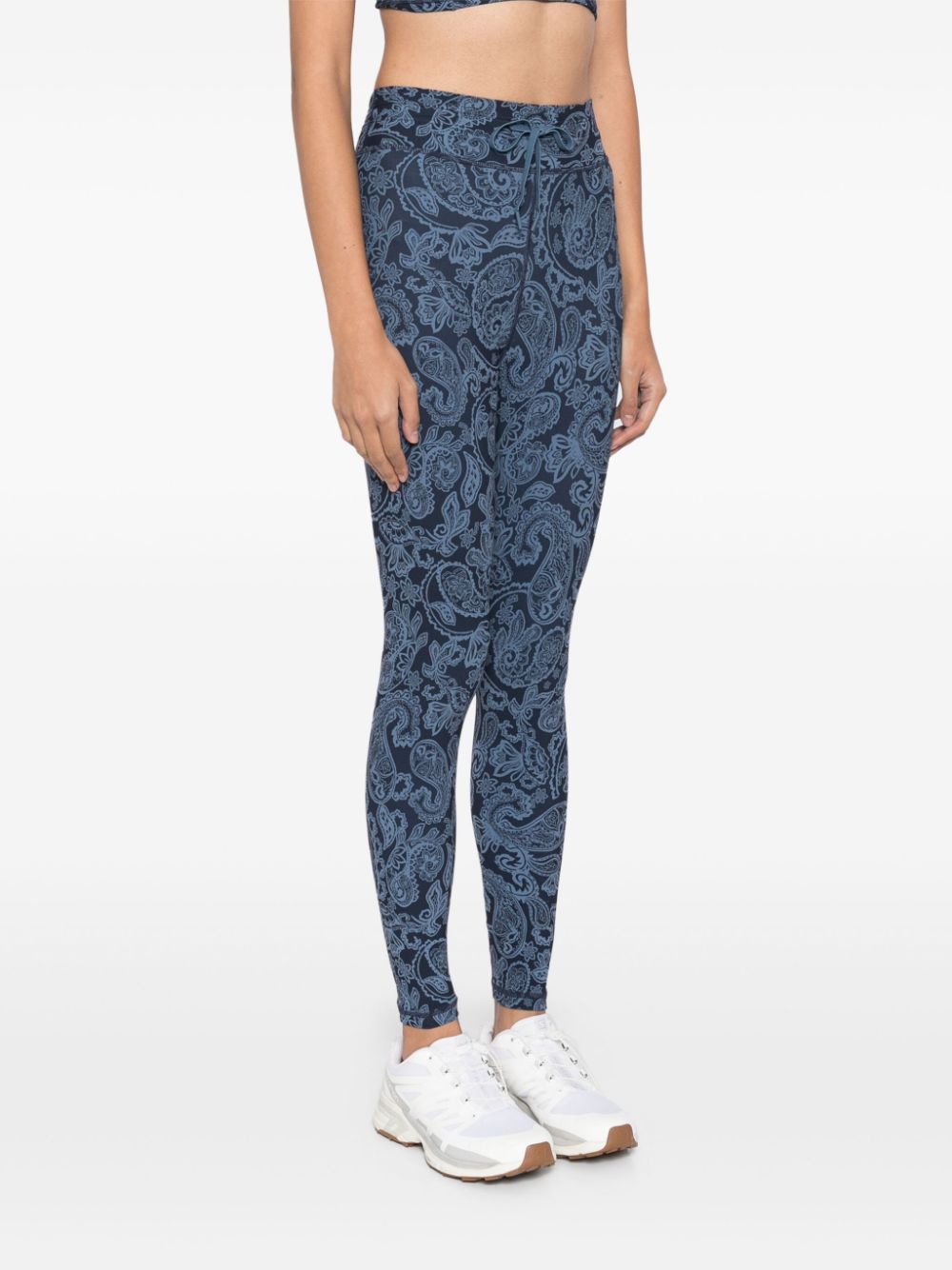 Shop The Upside Paisley-print Performance Leggings In Blue