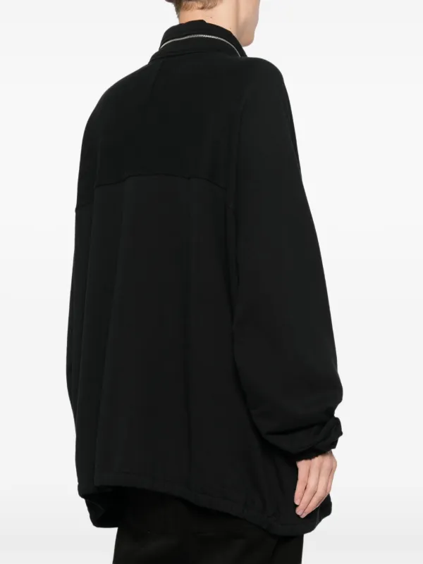 【RICK OWENS】ブラック フリース素材スウェットシャツ Rick Owens☆ブラック クルーネック スウェットシャツ