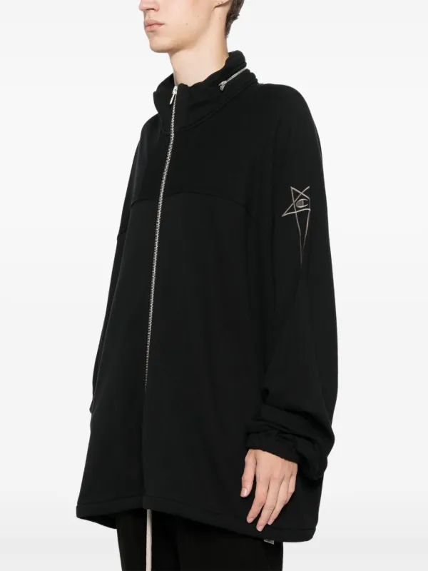 【RICK OWENS】ブラック フリース素材スウェットシャツ Rick Owens ジップ スウェットシャツ | ブラック | FARFETCH JP