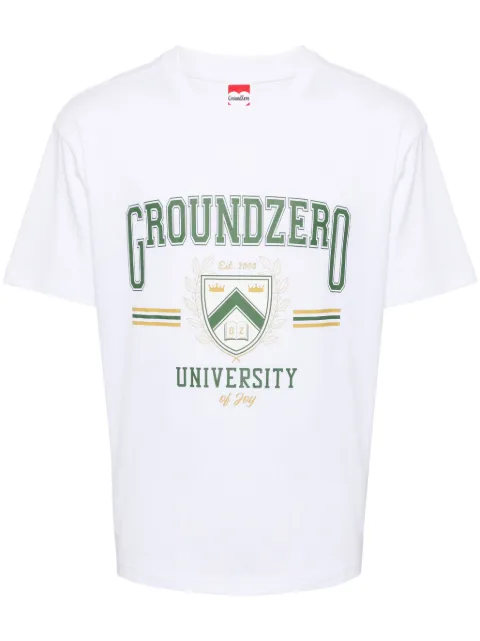 Ground Zero University logo-print cotton T-shirt