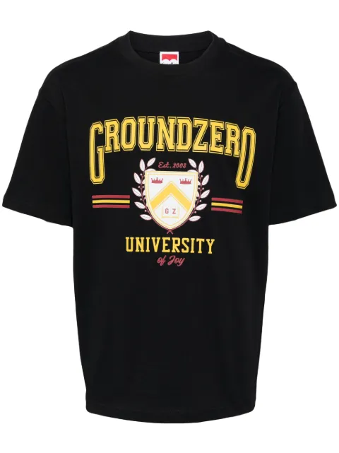 Ground Zero University logo-print cotton T-shirt