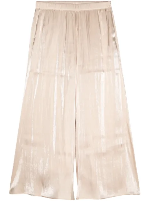 b+ab laminated wide-leg cropped trousers