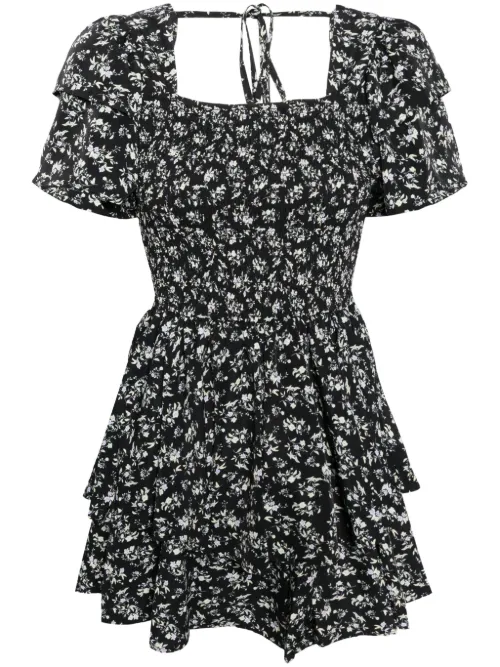 Robe courte volantée à fleurs - b+ab - Modalova