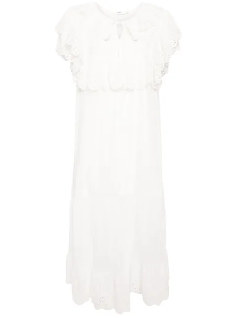 b+ab broderie-anglaise cotton midi dress