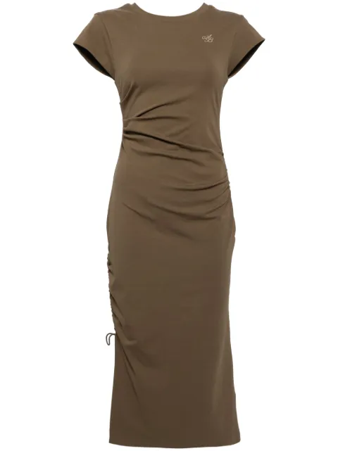 b+ab vestido midi con logo bordado y detalle de nudo