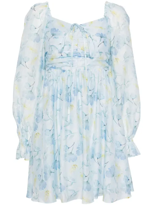 B+ab robe courte à fleurs - Bleu - b+ab - Modalova