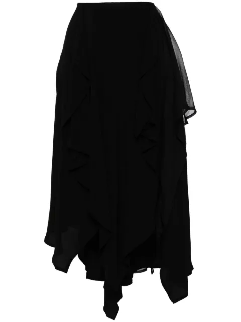 b+ab tiered asymmetric midi skirt