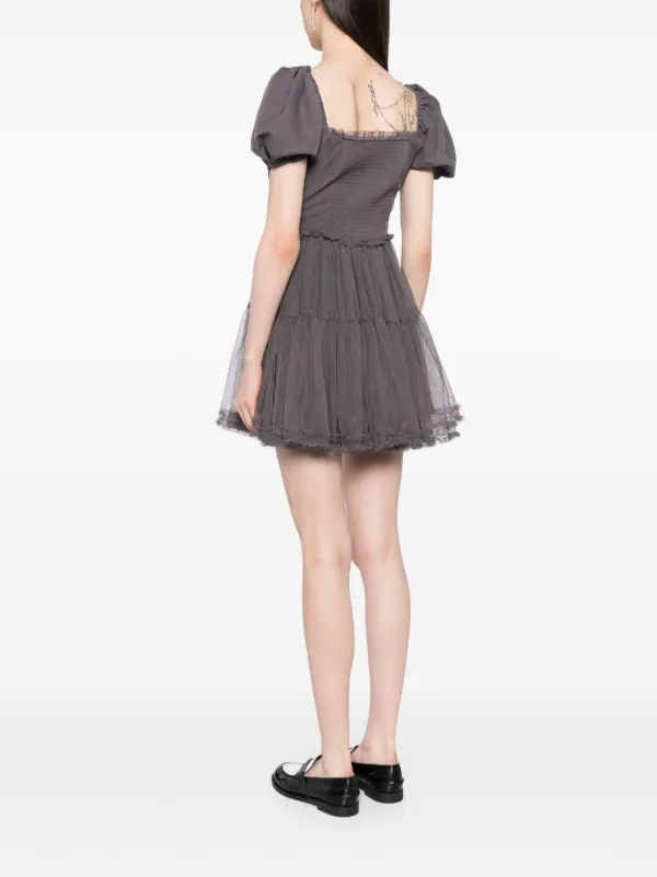 b+ab ラッフル ミニドレス | グレー | FARFETCH JP