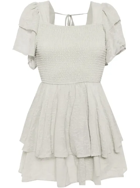 b+ab vestido con volantes y cuello cuadrado