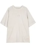 izzue logo-embroidered cotton T-shirt - Grey