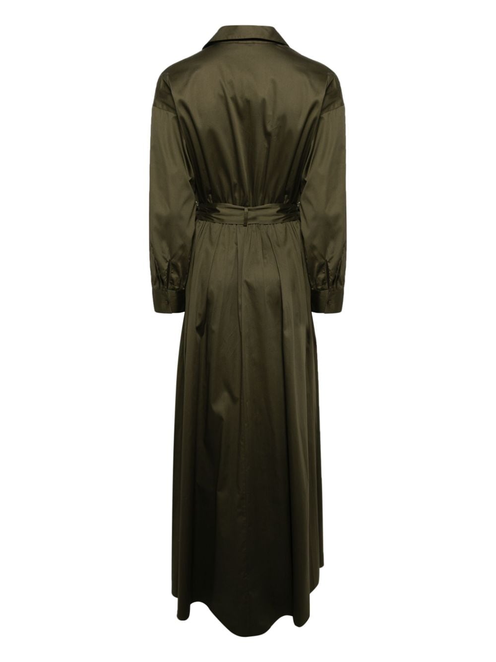 Shop L Agence Cammi Maxi Poplin Shirtdress In Green