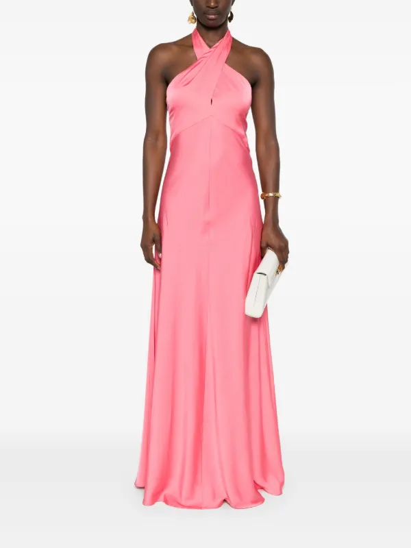 Halterneck Maxi Dress Rosa FARFETCH IT