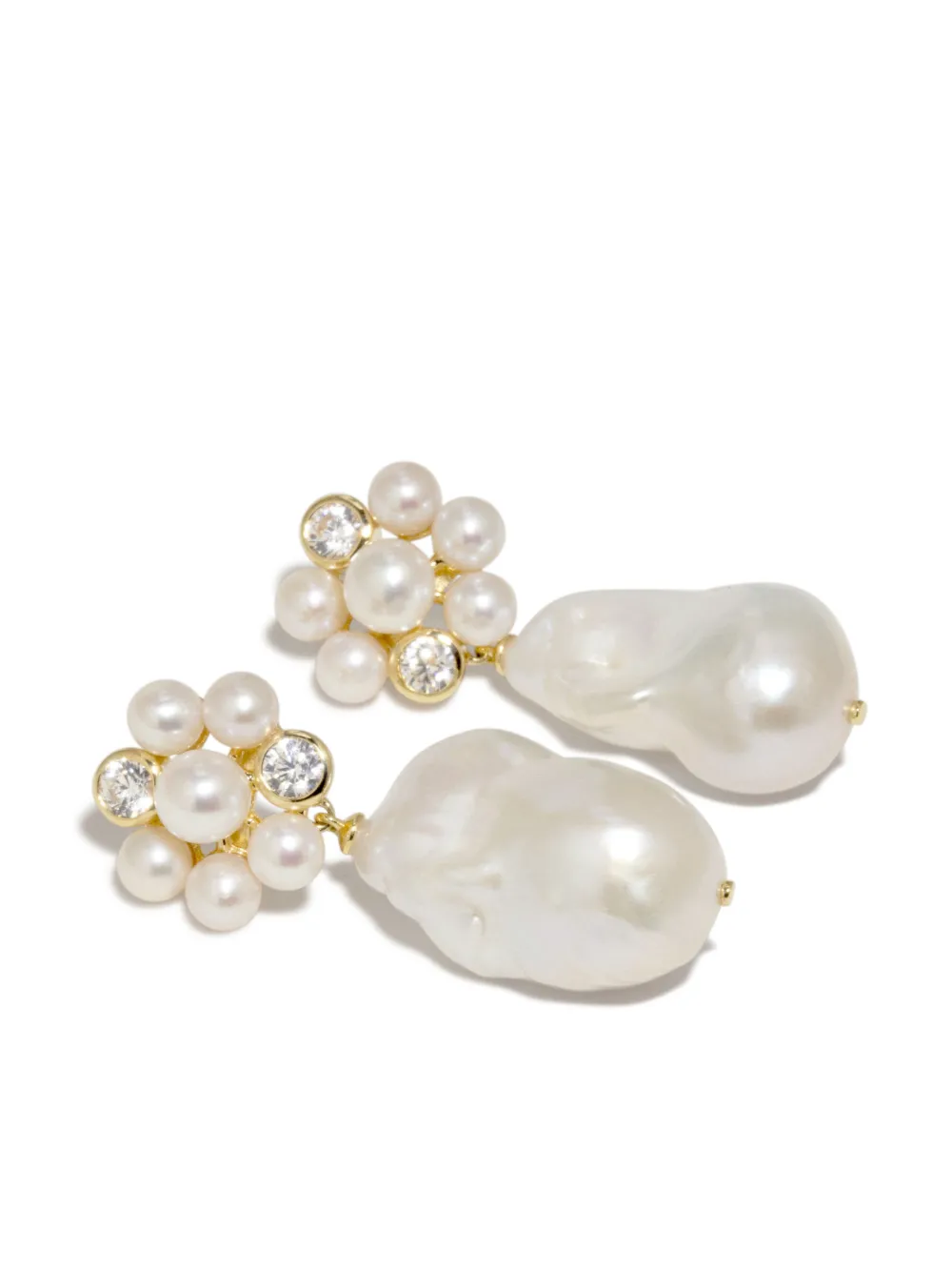 Completedworks aretes Lightdrops bañados en oro de 18kt con zirconia y perla | Image 2