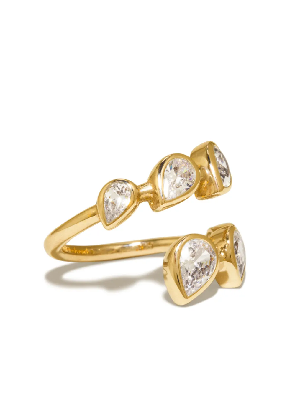 Completedworks 18kt Gold Plated Arc Zirconia Ring 