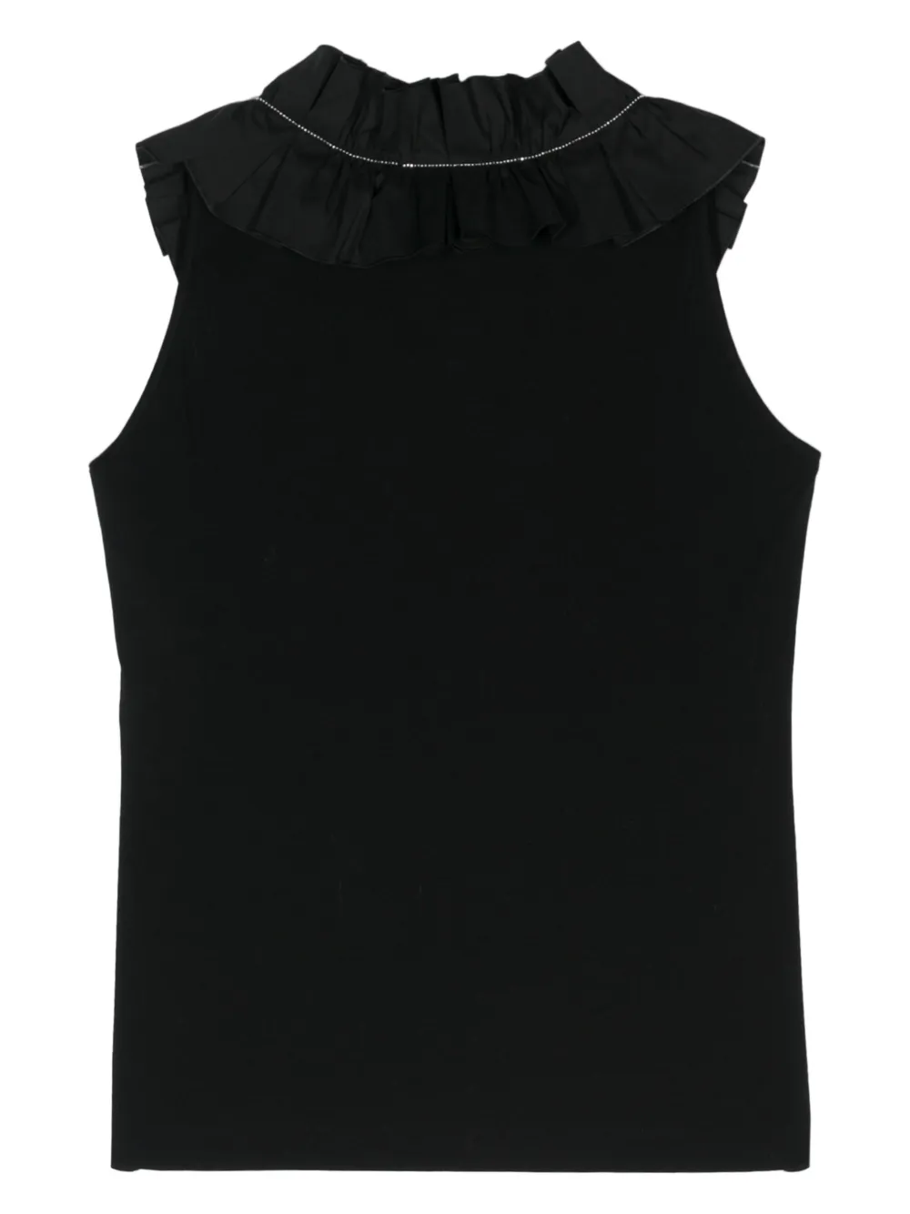 D.Exterior Top met ruches - Zwart