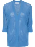 Le Tricot Perugia open-knit cotton cardigan - Blue