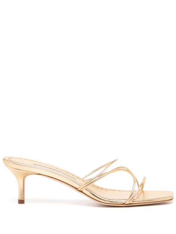 Manolo blahnik store gold sandals